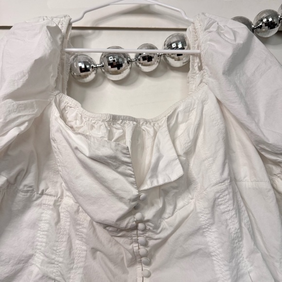 Anthropologie Square-Neck Puff-Sleeve Cotton Tunic Blouse - Picture 6 of 9